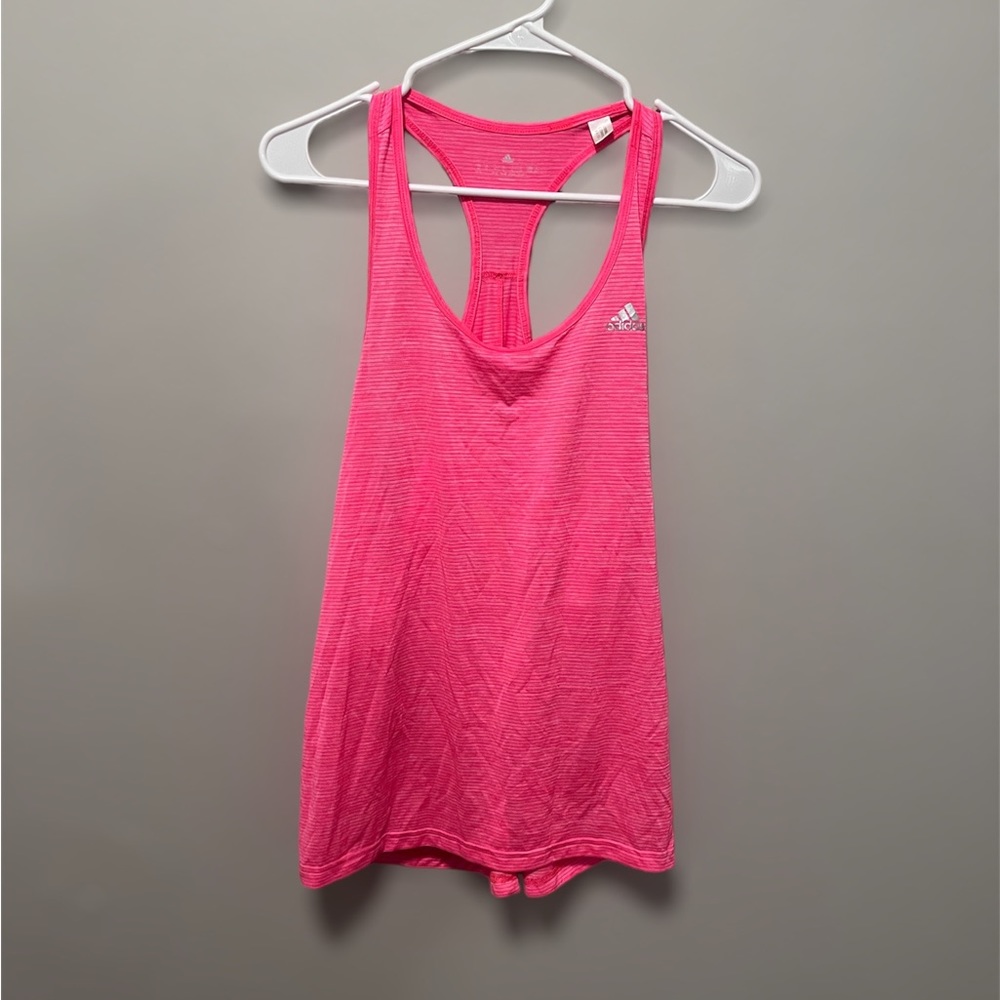 Adidas neon pink workout tank